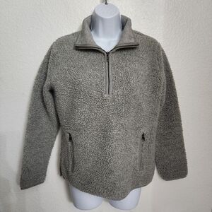 Marine Layer Cozy Gray Sherpa Fleece Pullover Women's Size Medium